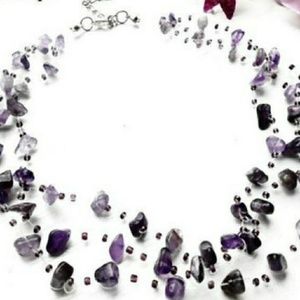 Raw Amethyst illusion necklace
